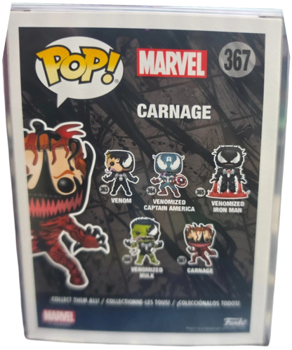 Funko Pop: Marvel -Spiderman Carnage#367 Sam De La Rosa Autographed w/COA by Balec Group