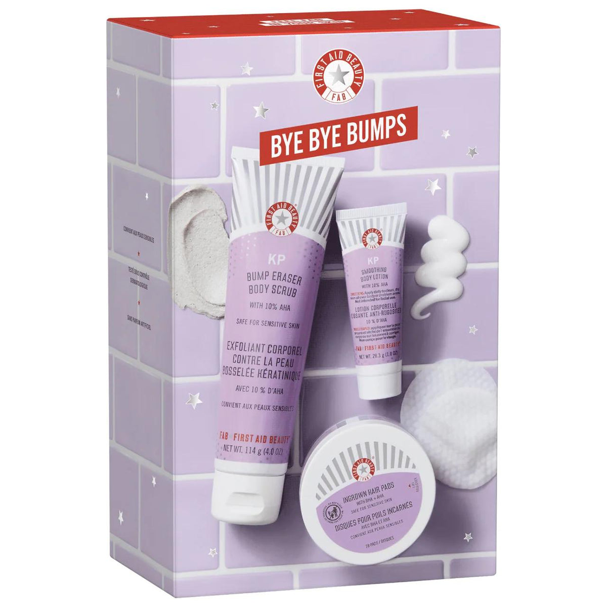 First Aid Beauty Bye Bye Bumps: AHA/BHA Body Exfoliating Gift Set for Smooth, Bump-Free Skin - Vegan & Cruelty-Free Skincare by Beauty Care Bag
