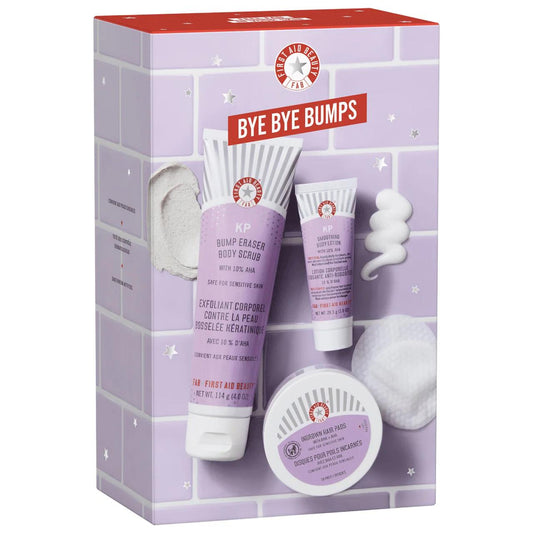 First Aid Beauty Bye Bye Bumps: AHA/BHA Body Exfoliating Gift Set for Smooth, Bump-Free Skin - Vegan & Cruelty-Free Skincare by Beauty Care Bag