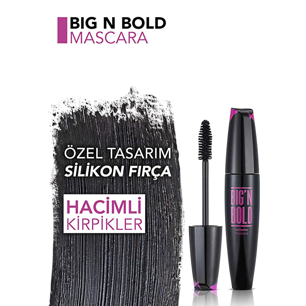 Flormar Big N Bold Volumizing Mascara - Dramatic Eyelash Enhancement, Long-Lasting, Waterproof Option by Beauty Care Bag