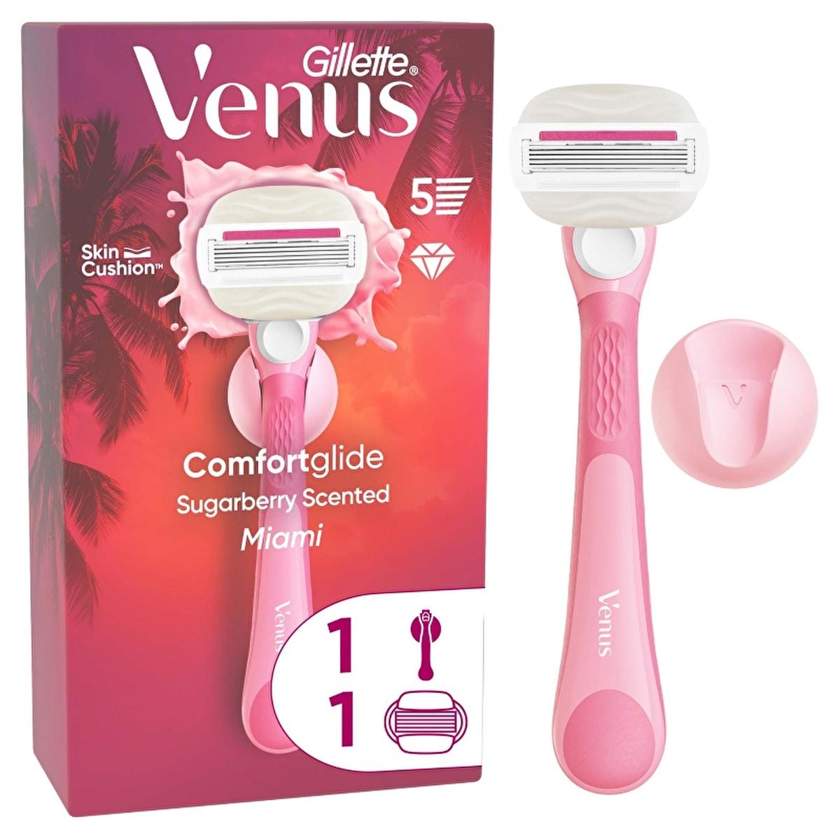 Gillette Venus ComfortGlide Sugarberry Women's Razor - 5 Blades for Smooth, Sensitive Skin & Lasting Comfort by Beauty Care Bag