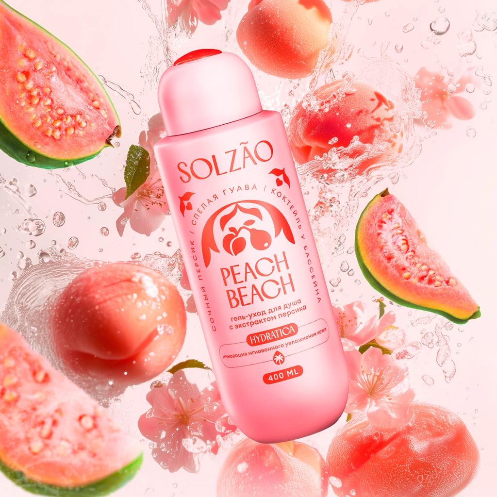 Solzao Peach Beach Shower Gel for Soft Skin 400 ml by Beauty Care Bag