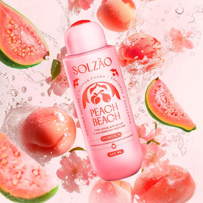 Solzao Peach Beach Shower Gel for Soft Skin 400 ml by Beauty Care Bag