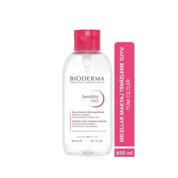 Bioderma Sensibio H2O Micellar Water: Gentle Makeup Remover & Sensitive Skin Cleanser - No Rinse Formula, Large 28.74 fl oz Bottle by Beauty Care Bag
