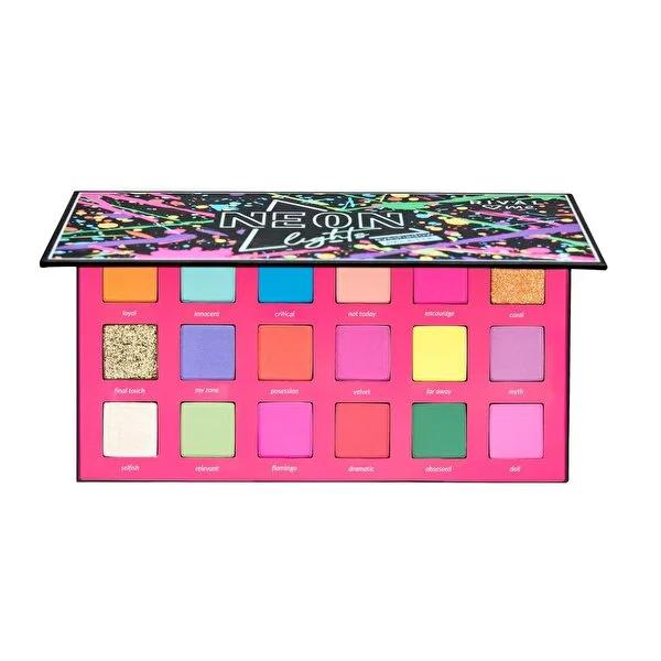 Rival Loves Me Eyeshadow Palette No.08 Neon Lights - 18 Shades for Creative Makeup Looks by Beauty Care Bag