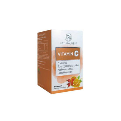 Naturalnest Vitamin C Supplement - 1000mg per 2 Capsules, 60 Count - Immune System Support & Antioxidant Supplement by Beauty Care Bag