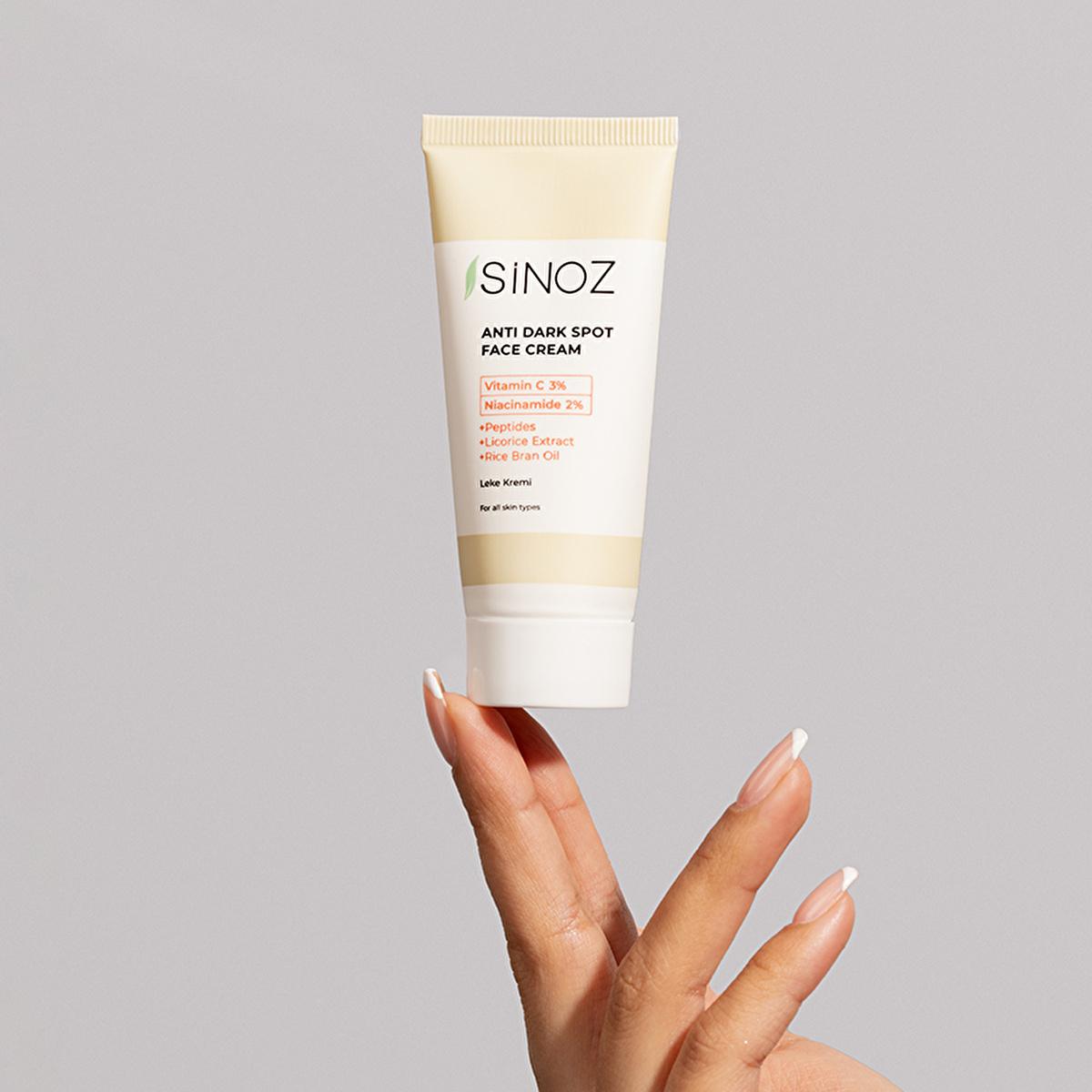 Sinoz: Advanced Skin Lightening Cream - Vitamin C & Niacinamide Dark Spot Corrector, Blemish Removal Skin Tone Evening, Radiant Complexion, 1.35 fl oz by Beauty Care Bag