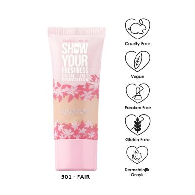 Show By Pastel Skin Tint Foundation - Natural, Long-Lasting Coverage for Sensitive Skin - Vegan & Cruelty-Free Cosmetics by Beauty Care Bag