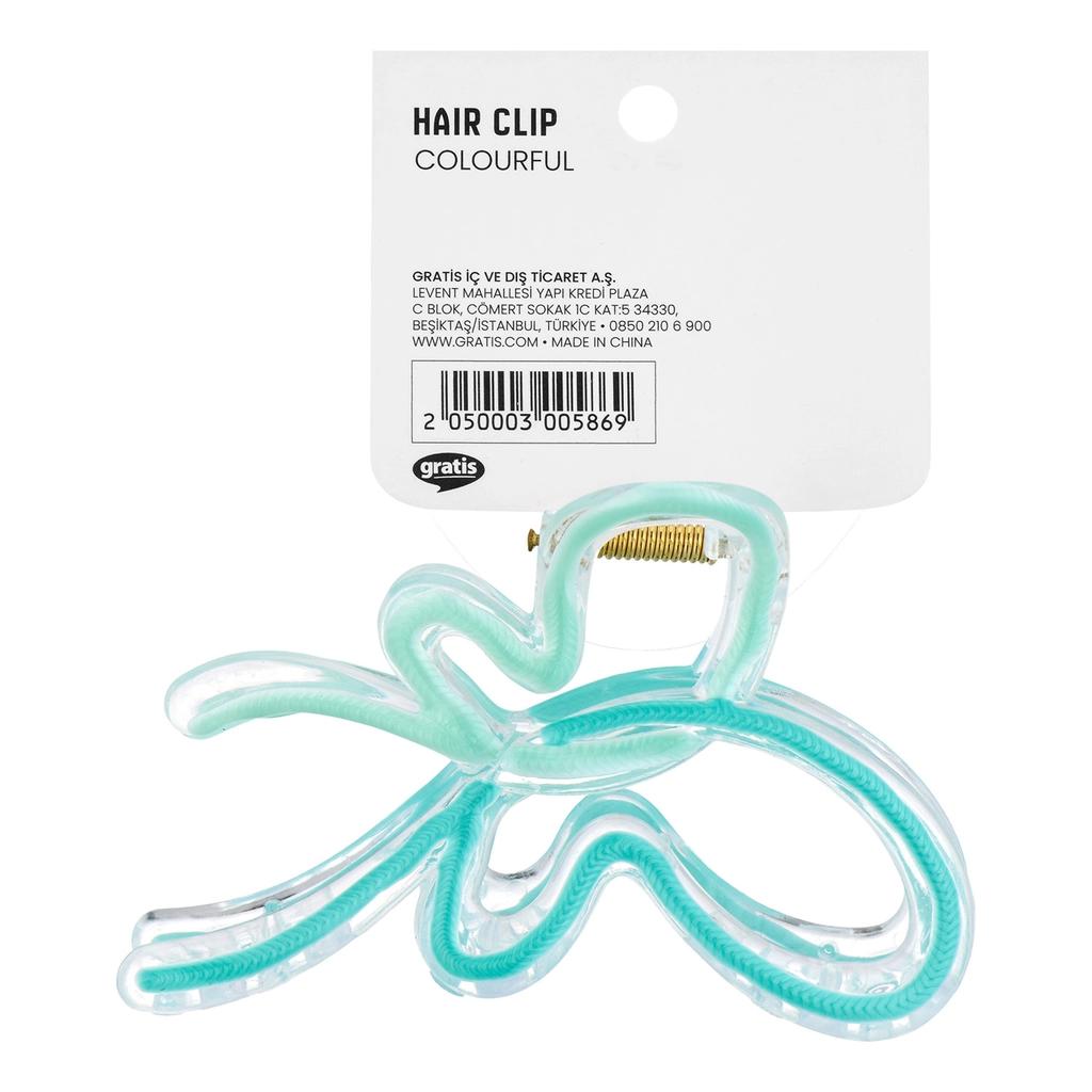 Eklips Green Ribbon Claw Clip for Secure Hair Styling, 1 Count by Beauty Care Bag