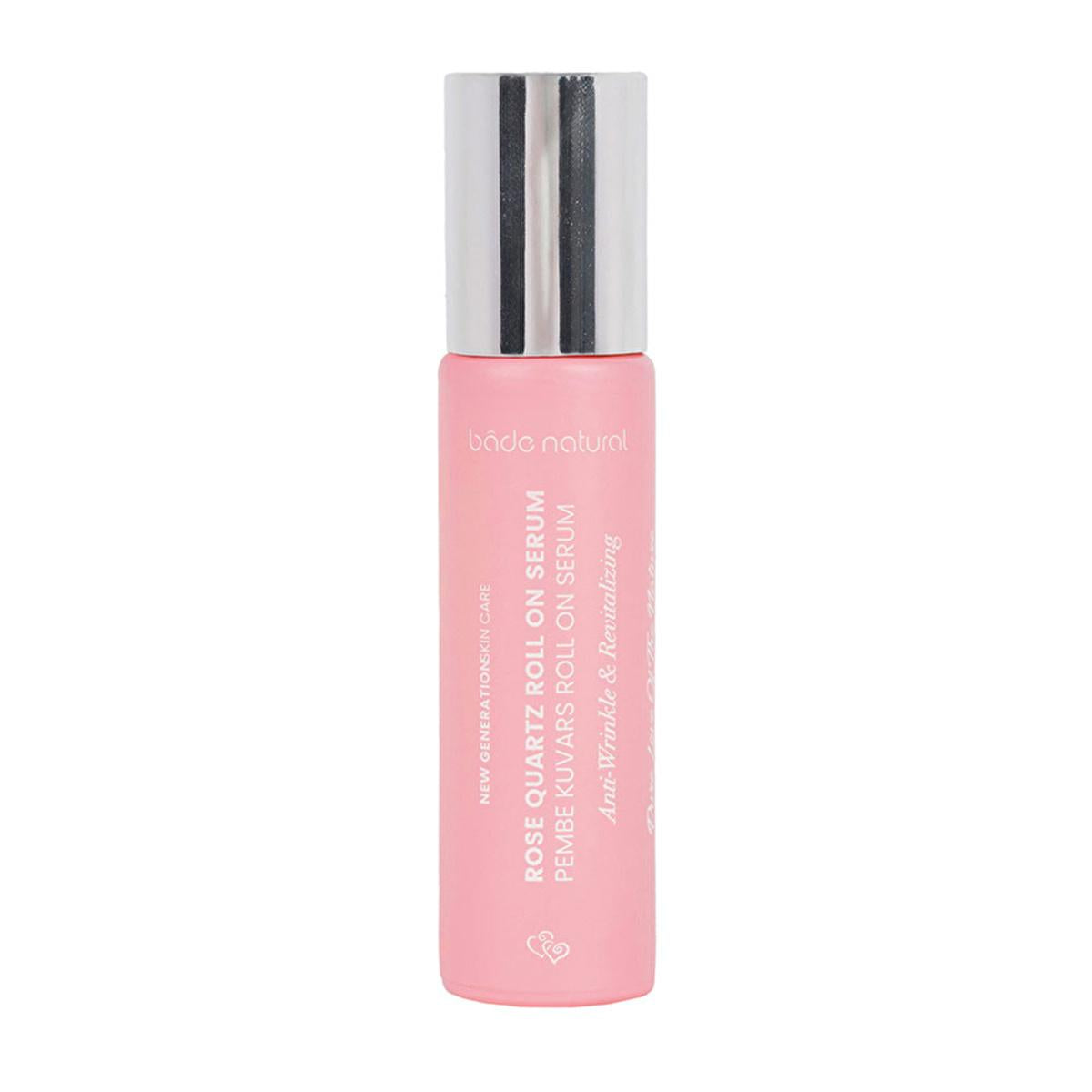 Bade Natural Pink Quartz Anti-Aging Face Serum: Natural Antioxidant Roll-On for Wrinkle Reduction, Hydration, and Radiant Skin (0.34 fl oz) by Beauty Care Bag