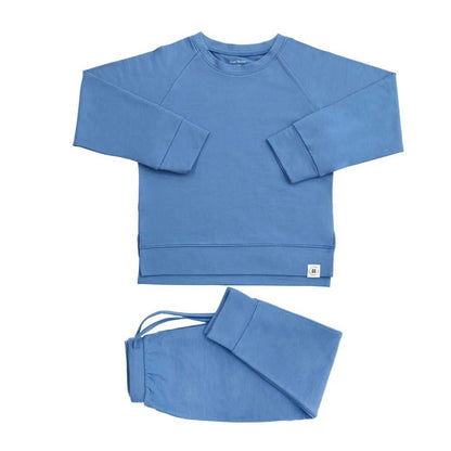 Sailor Blue Crew Neck Jogger Set by Sweet Bamboo