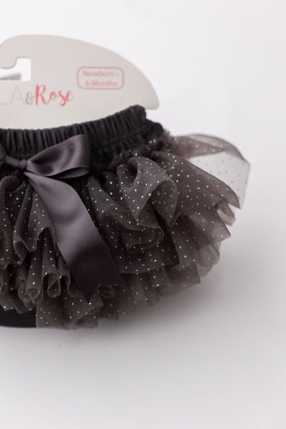 SALE Charcoal & Silver Glitter Ruffle Tutu BloomerTutu BloomerTorqelo.com