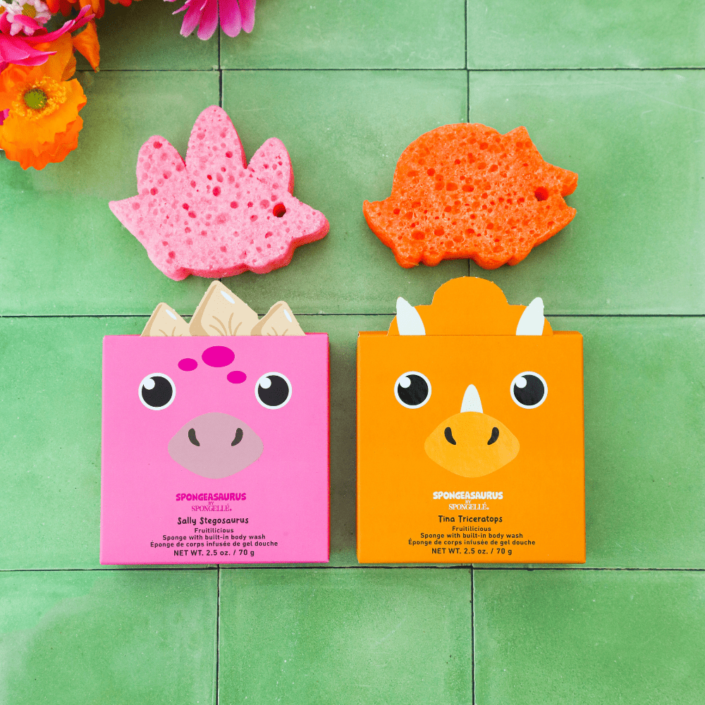 Sally Stegosaurus & Tina Triceratops Dinosaur SetBody Wash Infused BufferTorqelo.com