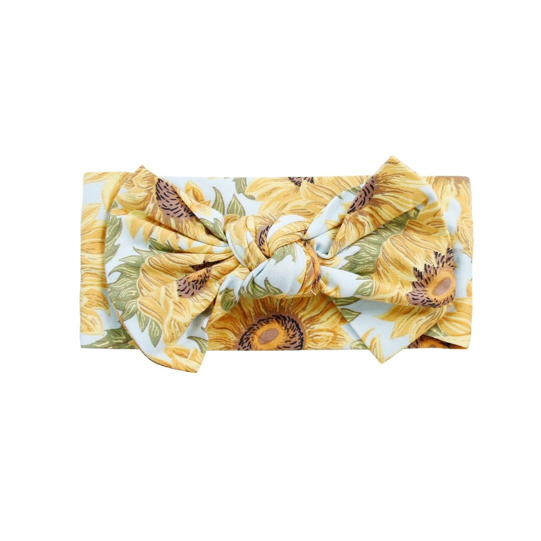 Sammy's Sunflower Knotted Bow by Sweet Bamboo