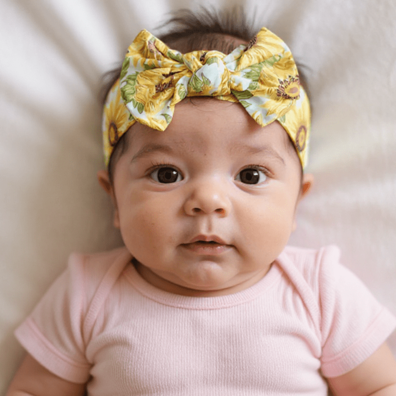 Sammy's Sunflower Knotted Bow by Sweet Bamboo