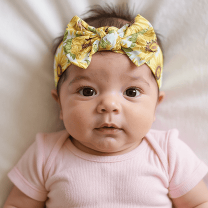 Sammy's Sunflower Knotted Bow by Sweet Bamboo