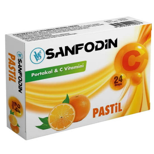 Sanfodin Orange Vitamin C Lozenges for Daily Support 24 Count by Beauty Care Bag