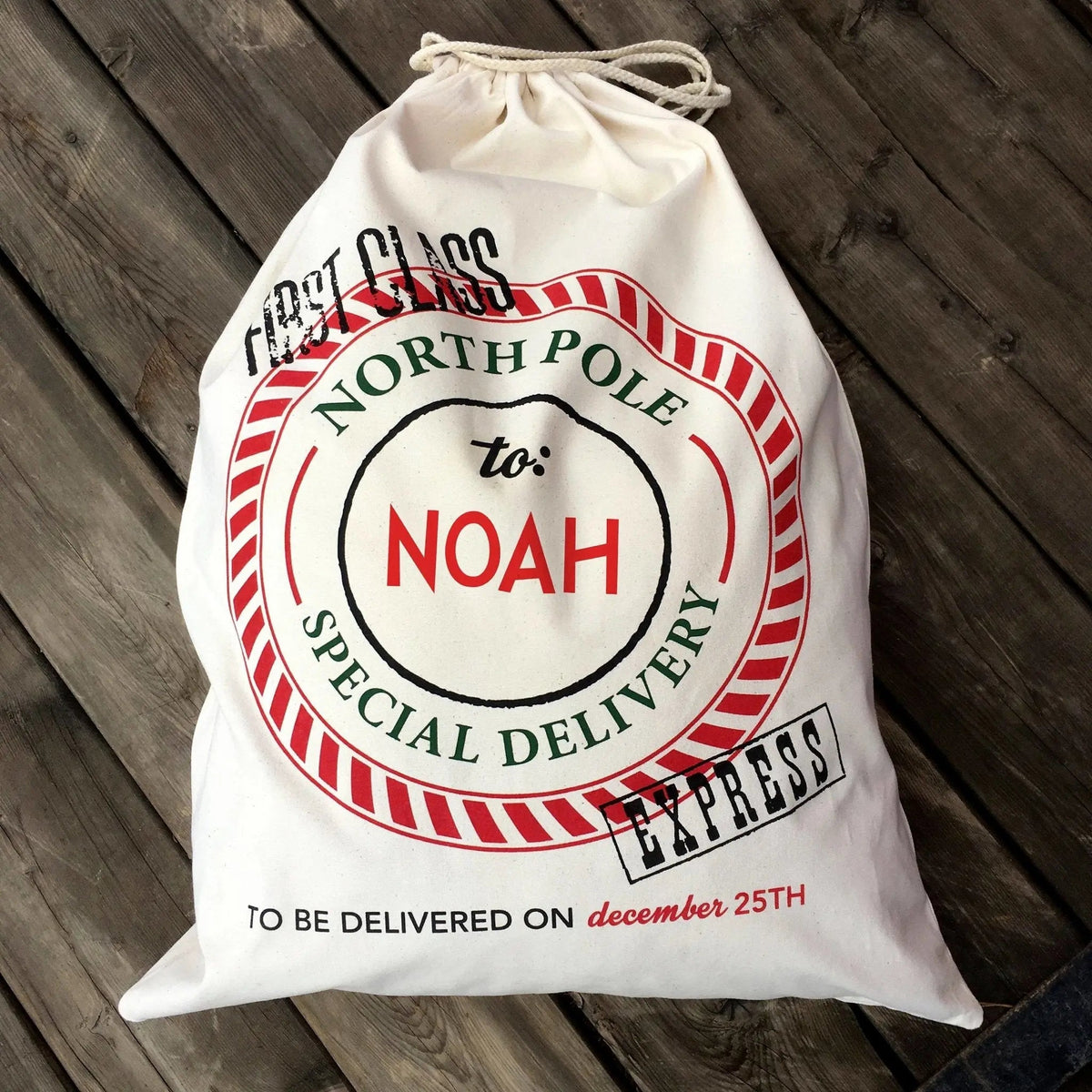 Santa Bag - Personalized Santa Bags - Custom Santa Bag by Joyful Moose