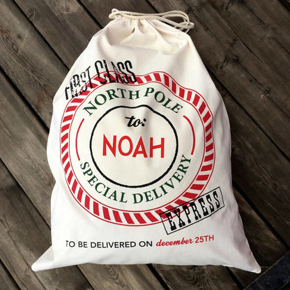 Santa Bag - Personalized Santa Bags - Custom Santa Bag by Joyful Moose