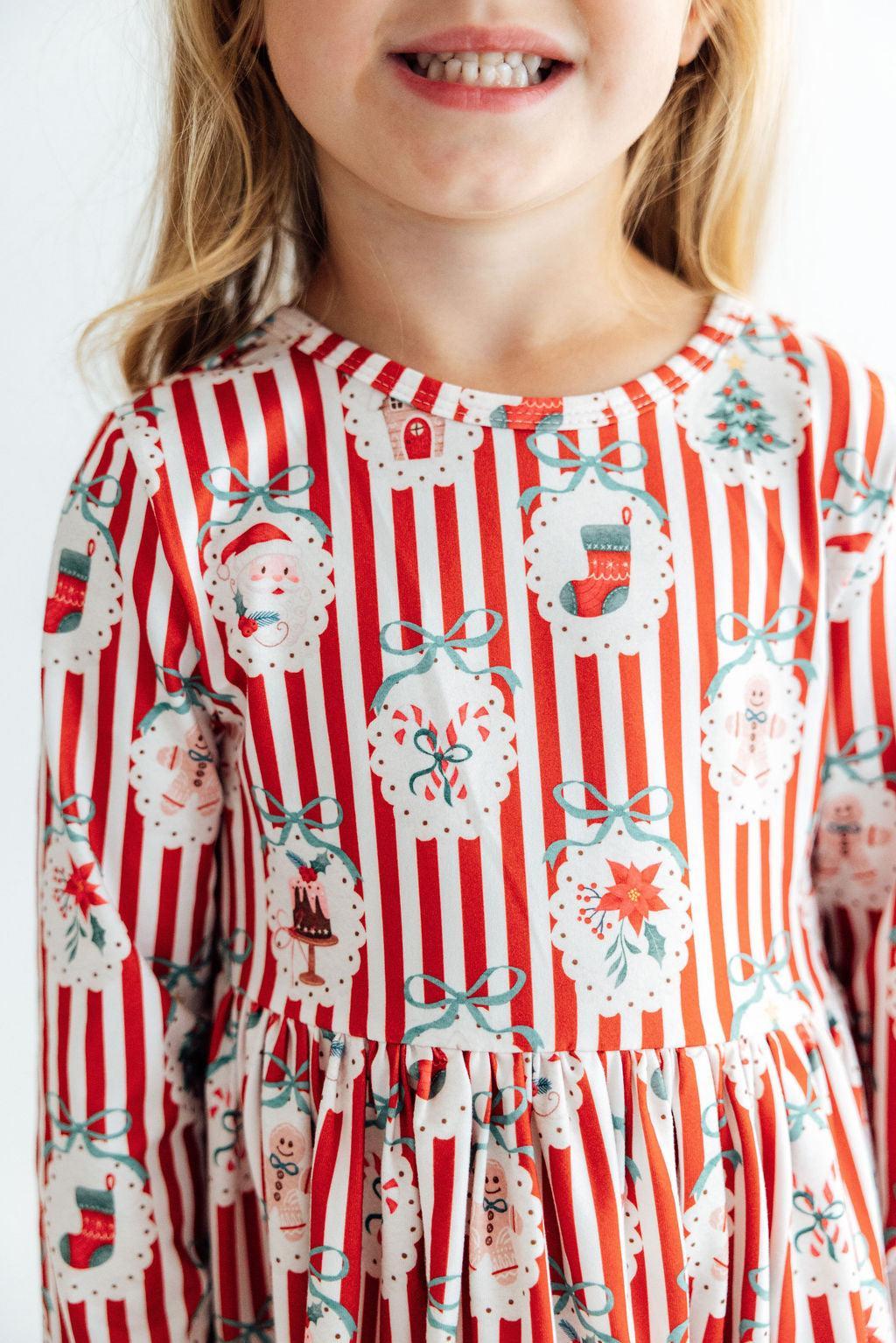 Santa's Sweet Shoppe L/S Ruffle Hem Twirl DressTwirl Dress - L/S - Ruffle HemTorqelo.com