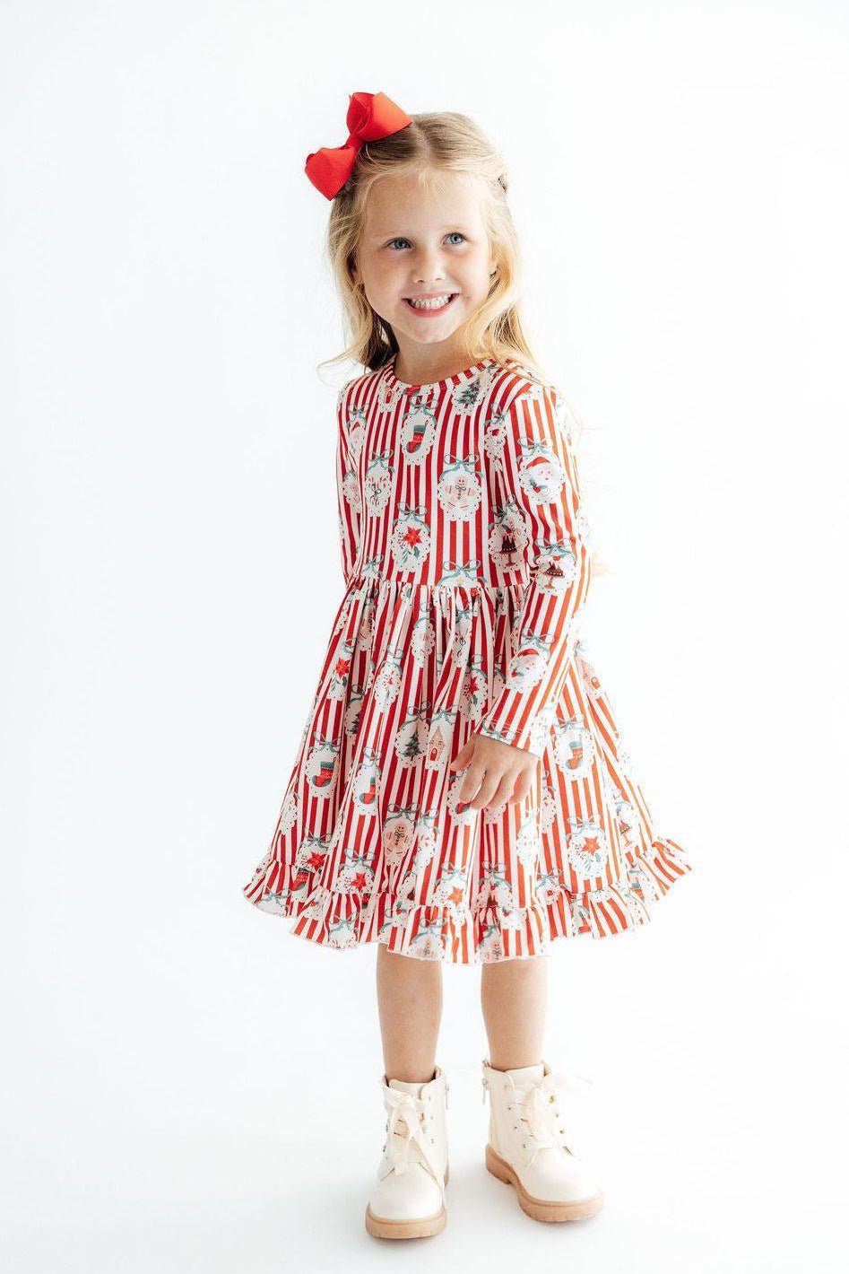 Santa's Sweet Shoppe L/S Ruffle Hem Twirl DressTwirl Dress - L/S - Ruffle HemTorqelo.com