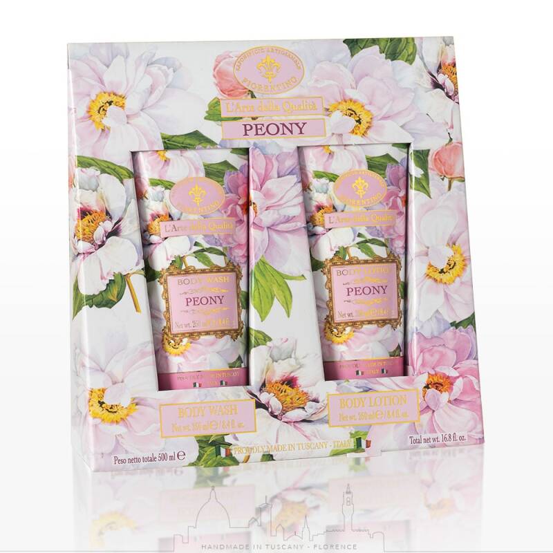 Saponificio Artigianale Fiorentino Peony Body Set 2 x 250ml by Beauty Care Bag
