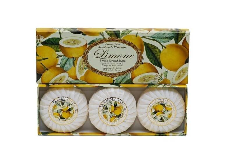 Saponificio Artigianale Fiorentino Lemon Soap Set 3 x 100g by Beauty Care Bag