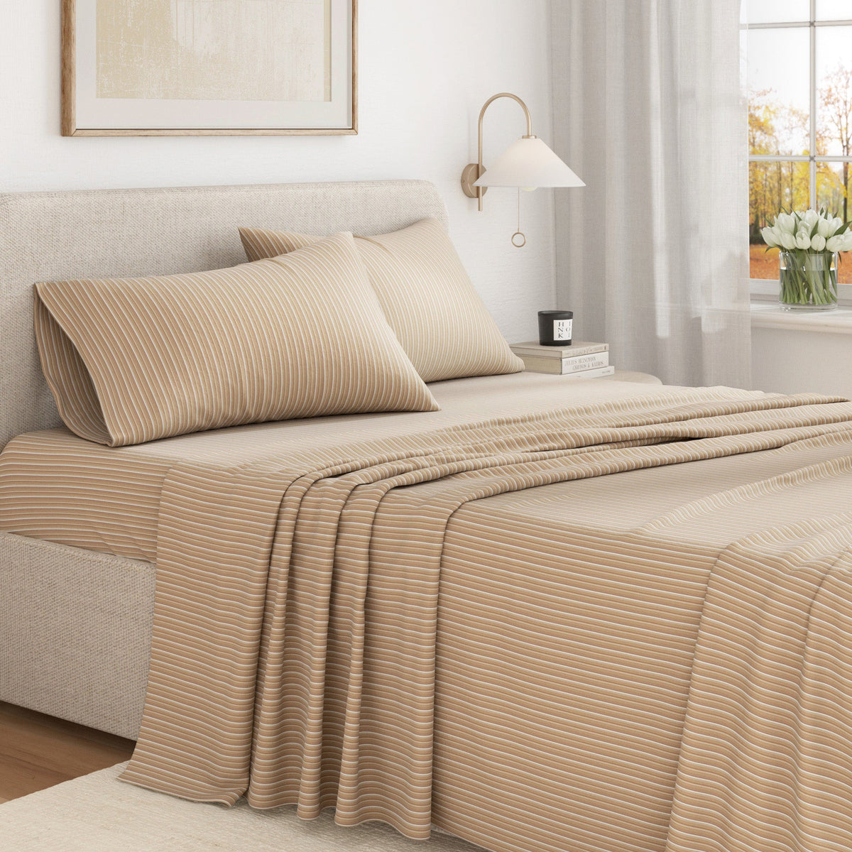 Turkish Cotton Flannel Sheet Set - Plaid & Stripe Collection by Great Bay Home