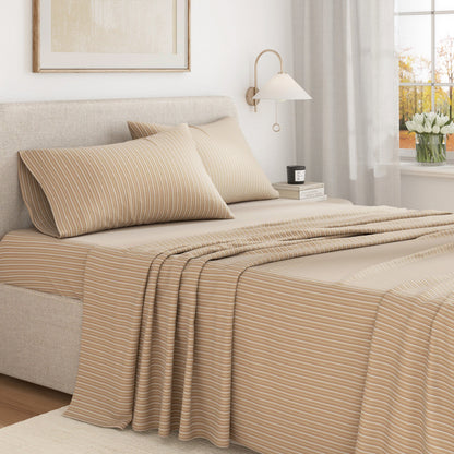 Turkish Cotton Flannel Sheet Set - Plaid & Stripe Collection by Great Bay Home