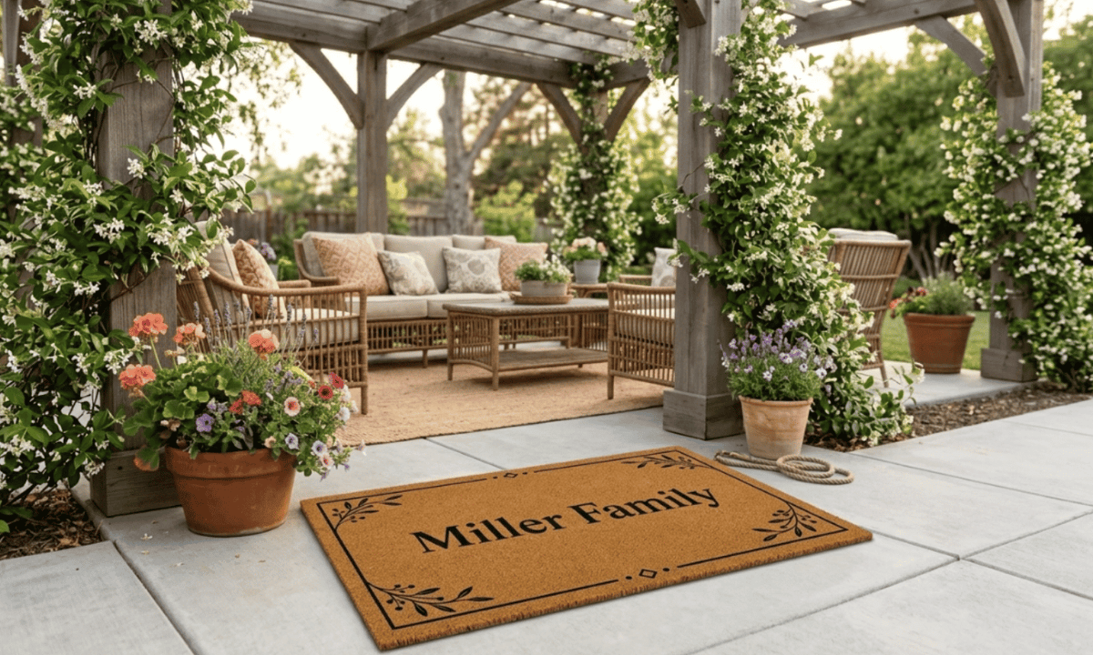 Scandinavian Border Personalized Coir MatTorqelo.com