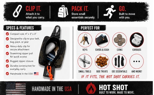 Hot Shot - Scout - Keychain Pouch by Recycled Firefighter