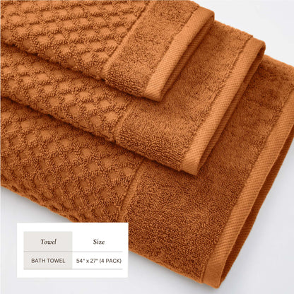 Cotton Diamond Waffle Weave Bath Towel Set - Grayson Collection by Great Bay Home
