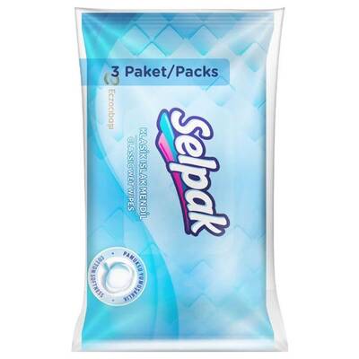 Selpak Classic Wet Wipes for Quick Refreshment 3-Pack by Beauty Care Bag
