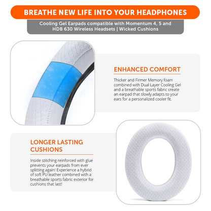 Sennheiser Momentum 4, 5 & HDB 630 Earpads - WC FreeZe Cooling GelCooling Gel Ear PadsTorqelo.com