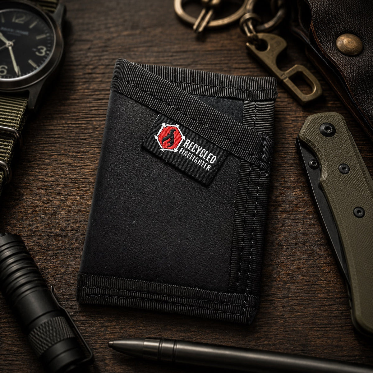 Sergeant Wallet - Combat Boot Leather Edition by Recycled Firefighter