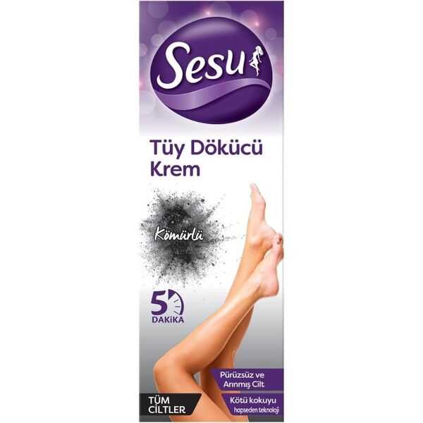 Sesu Charcoal Detox Hair Removal Cream for Smooth Skin 100 ml by Beauty Care Bag