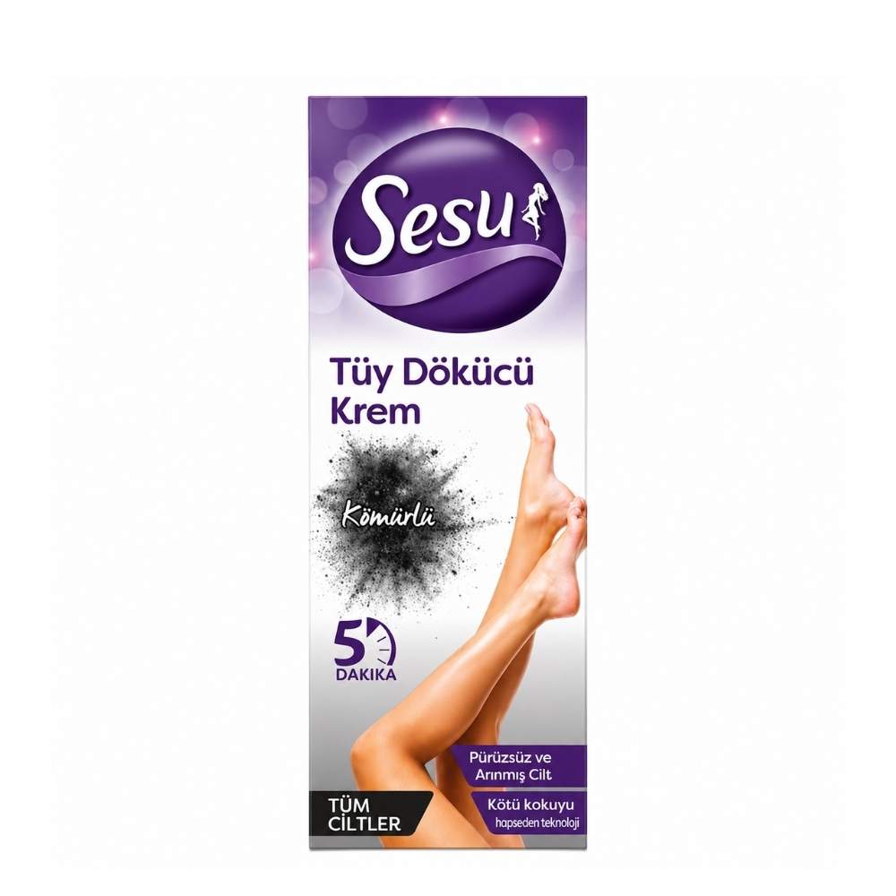 Sesu Charcoal Detox Hair Removal Cream for Smooth Skin 100 ml by Beauty Care Bag