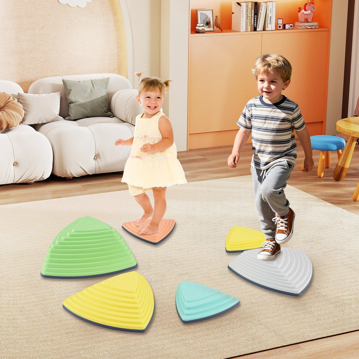 Set of 11 Stepping Stones for Kids Non-Slip Balance Stones with Storage BagTorqelo.com