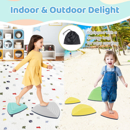 Set of 11 Stepping Stones for Kids Non-Slip Balance Stones with Storage BagTorqelo.com