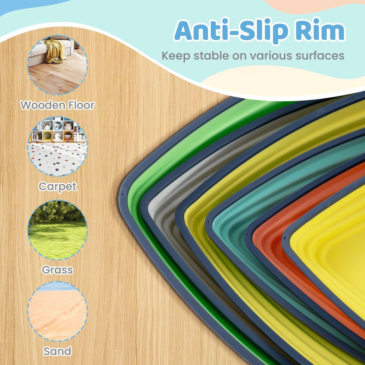 Set of 11 Stepping Stones for Kids Non-Slip Balance Stones with Storage BagTorqelo.com
