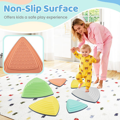Set of 11 Stepping Stones for Kids Non-Slip Balance Stones with Storage BagTorqelo.com