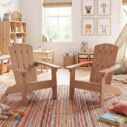 Set of 2 Kid's Adirondack Chair with with High Backrest and ArmrestsTorqelo.com
