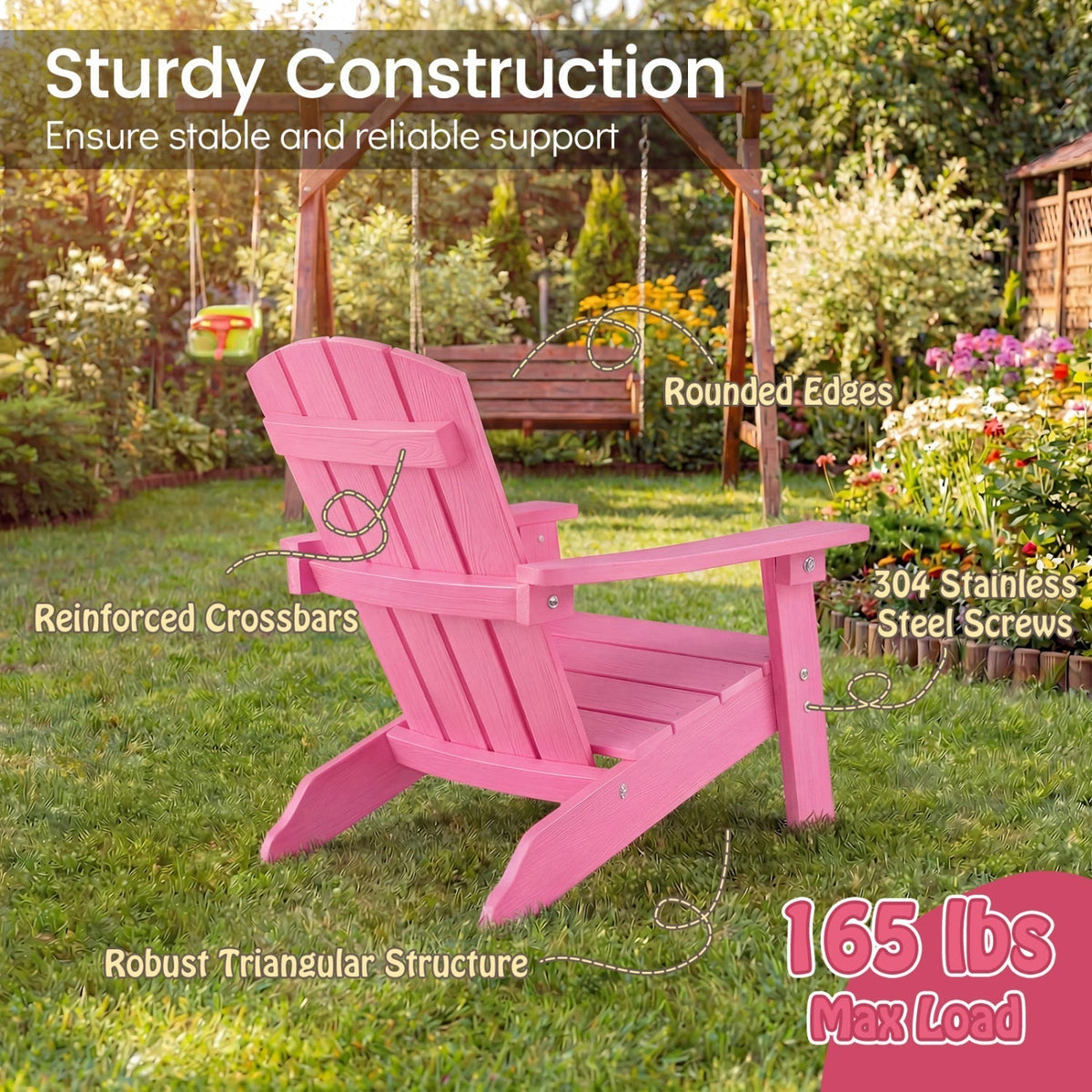 Set of 2 Kid's Adirondack Chair with with High Backrest and ArmrestsTorqelo.com