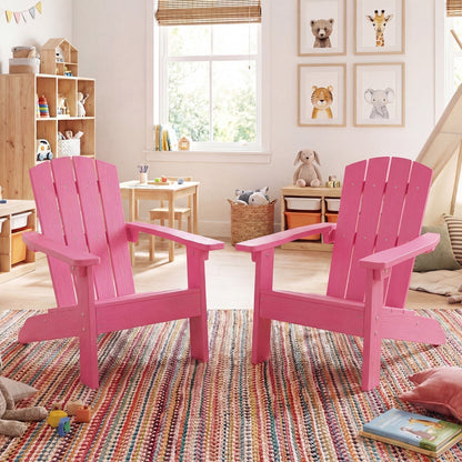 Set of 2 Kid's Adirondack Chair with with High Backrest and ArmrestsTorqelo.com