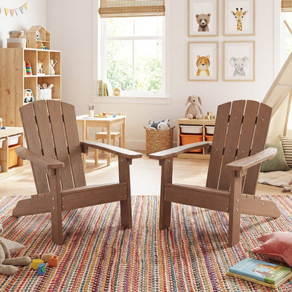Set of 2 Kid's Adirondack Chair with with High Backrest and ArmrestsTorqelo.com