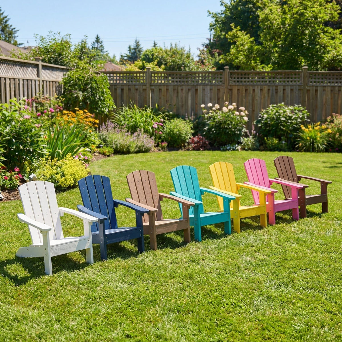 Set of 2 Kid's Adirondack Chair with with High Backrest and ArmrestsTorqelo.com