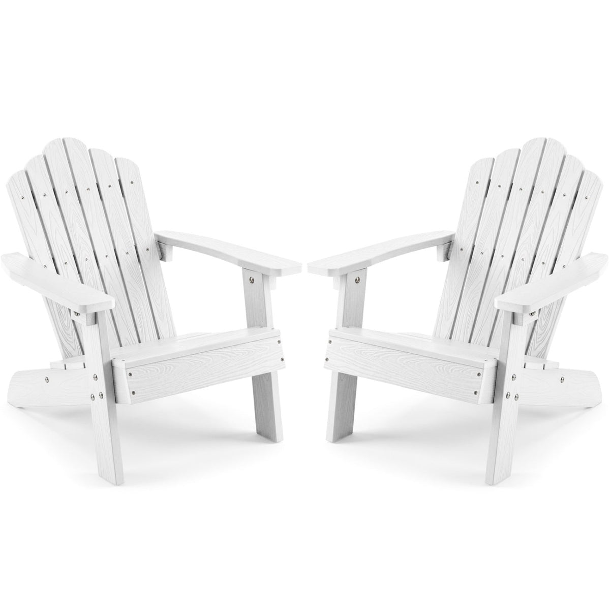 Set of 2 Kids Adirondack Chairs All-weather Outdoor Chairs for Children with Tilted High BackrestTorqelo.com