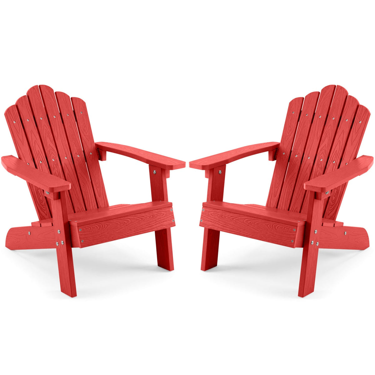 Set of 2 Kids Adirondack Chairs All-weather Outdoor Chairs for Children with Tilted High BackrestTorqelo.com