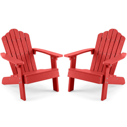 Set of 2 Kids Adirondack Chairs All-weather Outdoor Chairs for Children with Tilted High BackrestTorqelo.com