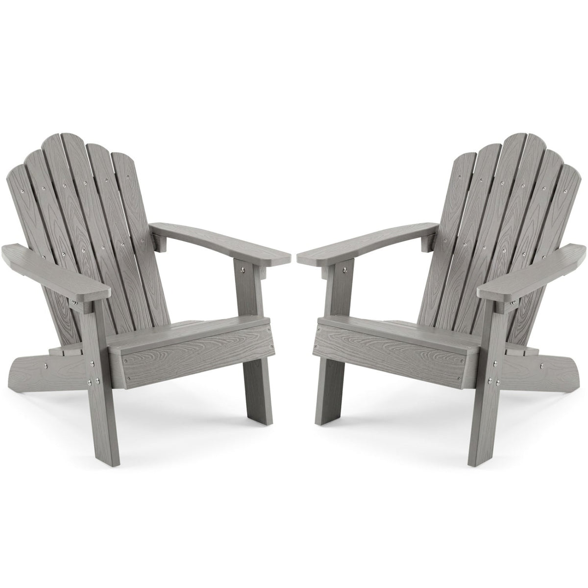 Set of 2 Kids Adirondack Chairs All-weather Outdoor Chairs for Children with Tilted High BackrestTorqelo.com